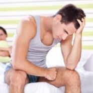 a man is upset about pathological discharge when excited